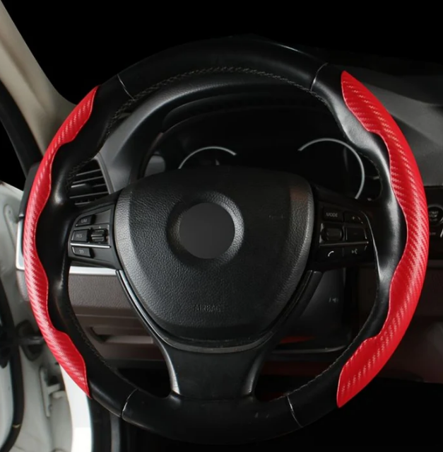 New Carbon Fiber Steering Wheel Grip Cover for Cars (Universal Size)