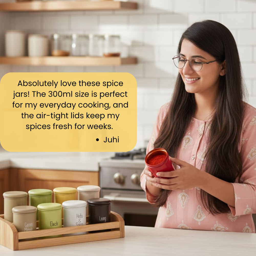 Metal Spice Jar Set Of 8 Pcs ( Each 300 ml )