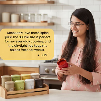 Metal Spice Jar Set Of 8 Pcs ( Each 300 ml )