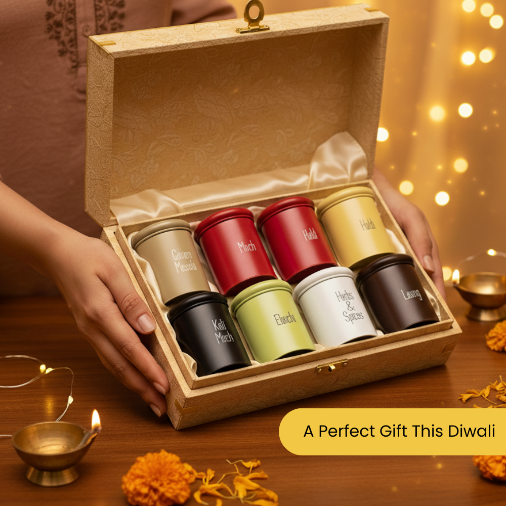 Metal Spice Jar Set Of 8 Pcs ( Each 300 ml )