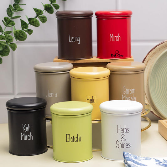 Metal Spice Jar Set Of 8 Pcs ( Each 300 ml )