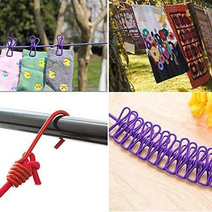 Cloth Drying Rope with 12 clips + FREE Travel Shoe Bags