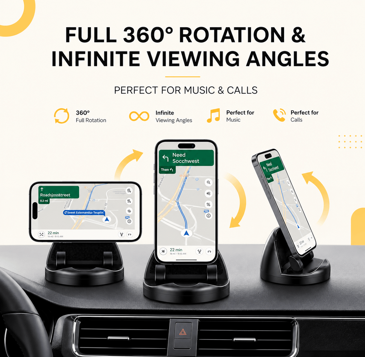 360 Rotatable Dashboard Car Phone Holder