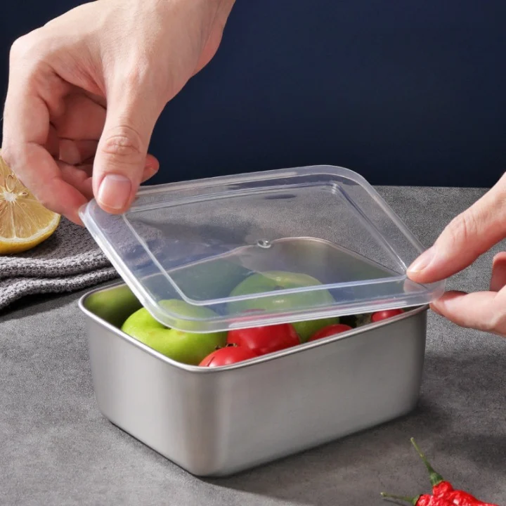 Steel Square Containers ( 6 pack, 650ml each )