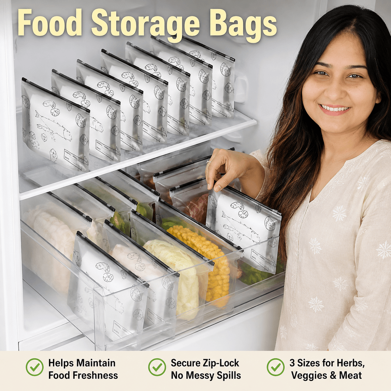 Reusable Aluminium Foil Bags ( 3 sizes )